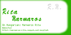 rita marmaros business card